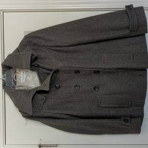 Women's Calvin Klein grey peacoat with detachable hood size 14